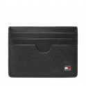Leather card holder with enameled logo