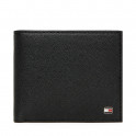 Cartera plegable de piel con logo esmaltado