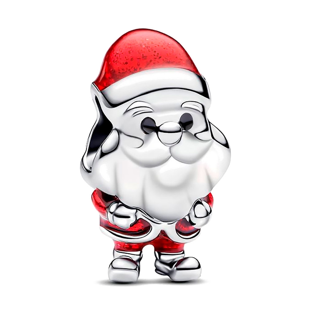 Pandora Red/White/Silver Charms Charm Playful Santa Claus 793593C01