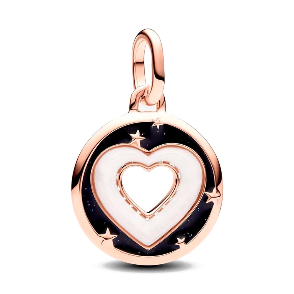 Pandora Black/White/Gold Charms Me Hearts Locket Charm 783080C01