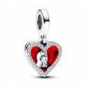 CHARM PENDENTIF DOUBLE COEUR ROUGE ET SERRURE 793119C01