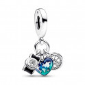 PANDORA CHARM PENDENTIF TRIPLE CHAMBRE, COEUR ET BOUSSOLE EN ARGENT STERLING 792703C01