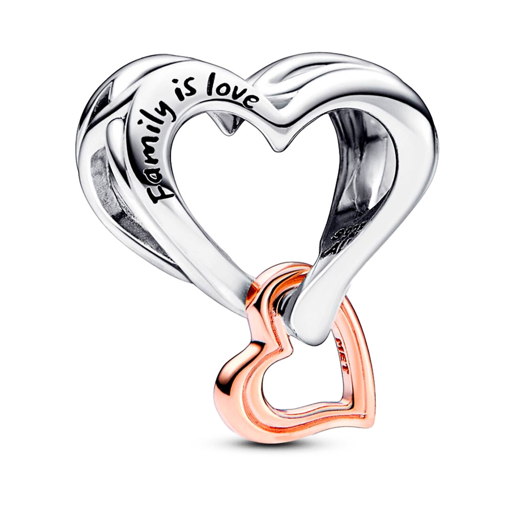 Pandora Silver/Gold Charms Infinite Heart Charm In Filigree In Two Tone 782642C00