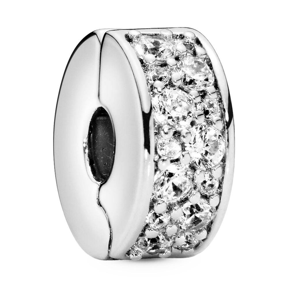 Pandora Silver Charms Clear Pavé Clip Charm 791817Cz