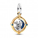 Disney Mickey Mouse & Minnie Mouse Two-Tone Rotating Moon Pendant Charm 762955C01