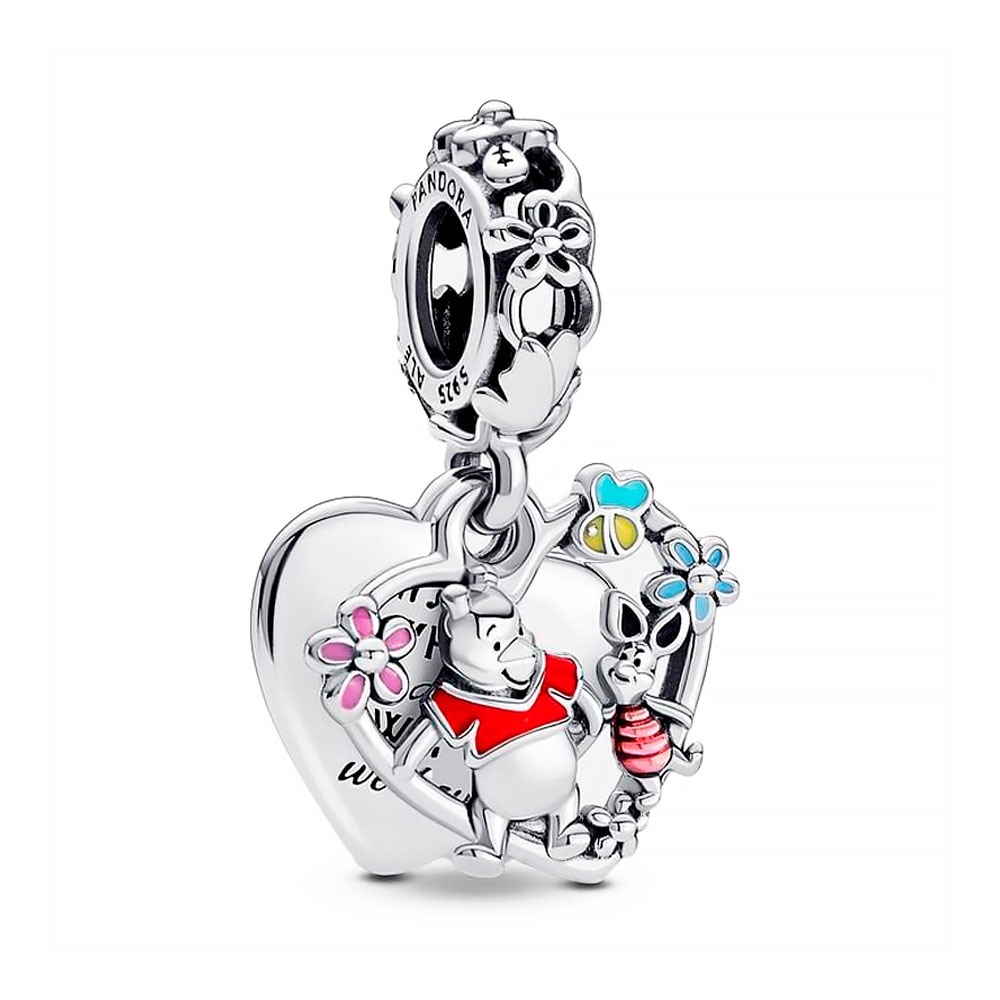 Pandora Silver Charms Double Pendant Charm Winnie The Pooh And Disney Piglet 792214C01