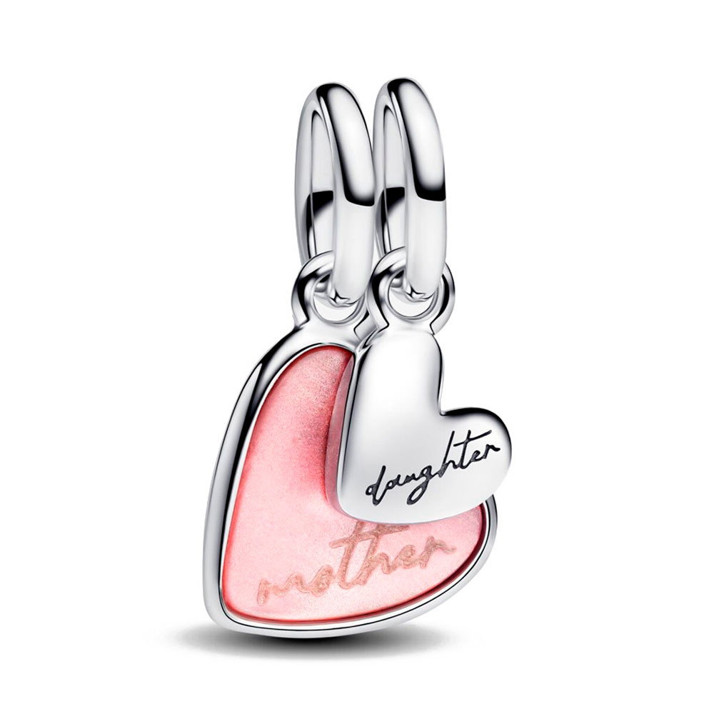 Pandora Silver/Pink Charms Mother And Daughter Divisible Pendant Charm 793766C01