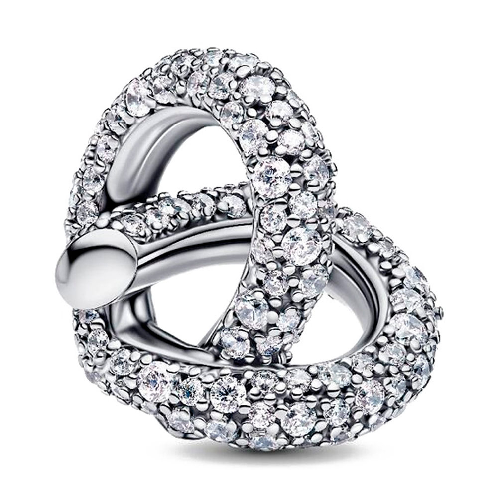 Pandora Silver Charms Infinity Knot And Pavé Heart Charm 793771C01