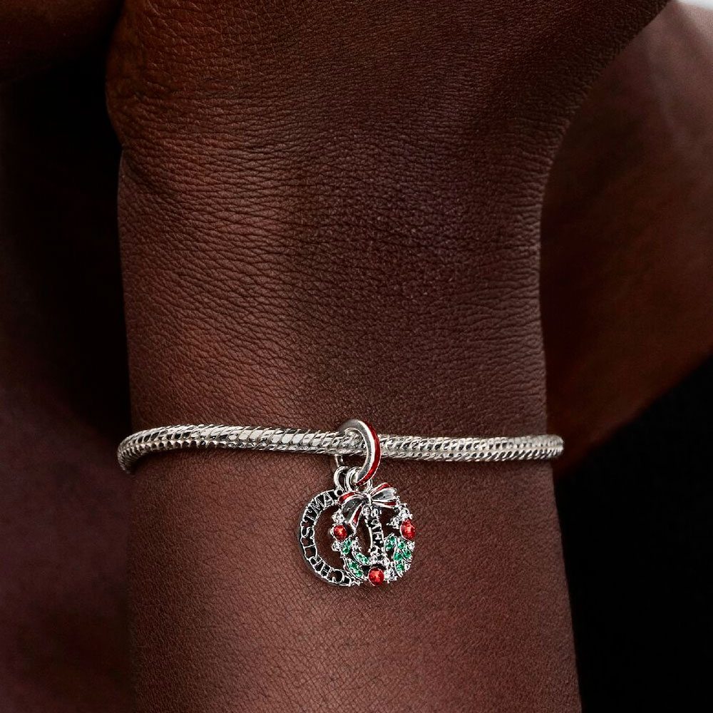 Pandora Charm Colgante Doble Corona Navideña 794238C01