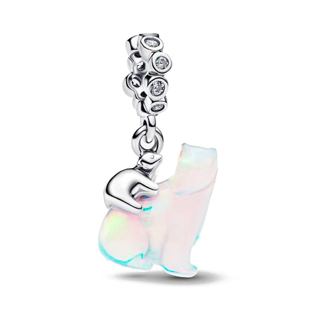 Pandora Silver Charms Polar Bear Mother And Cub Pendant Charm 794243C01
