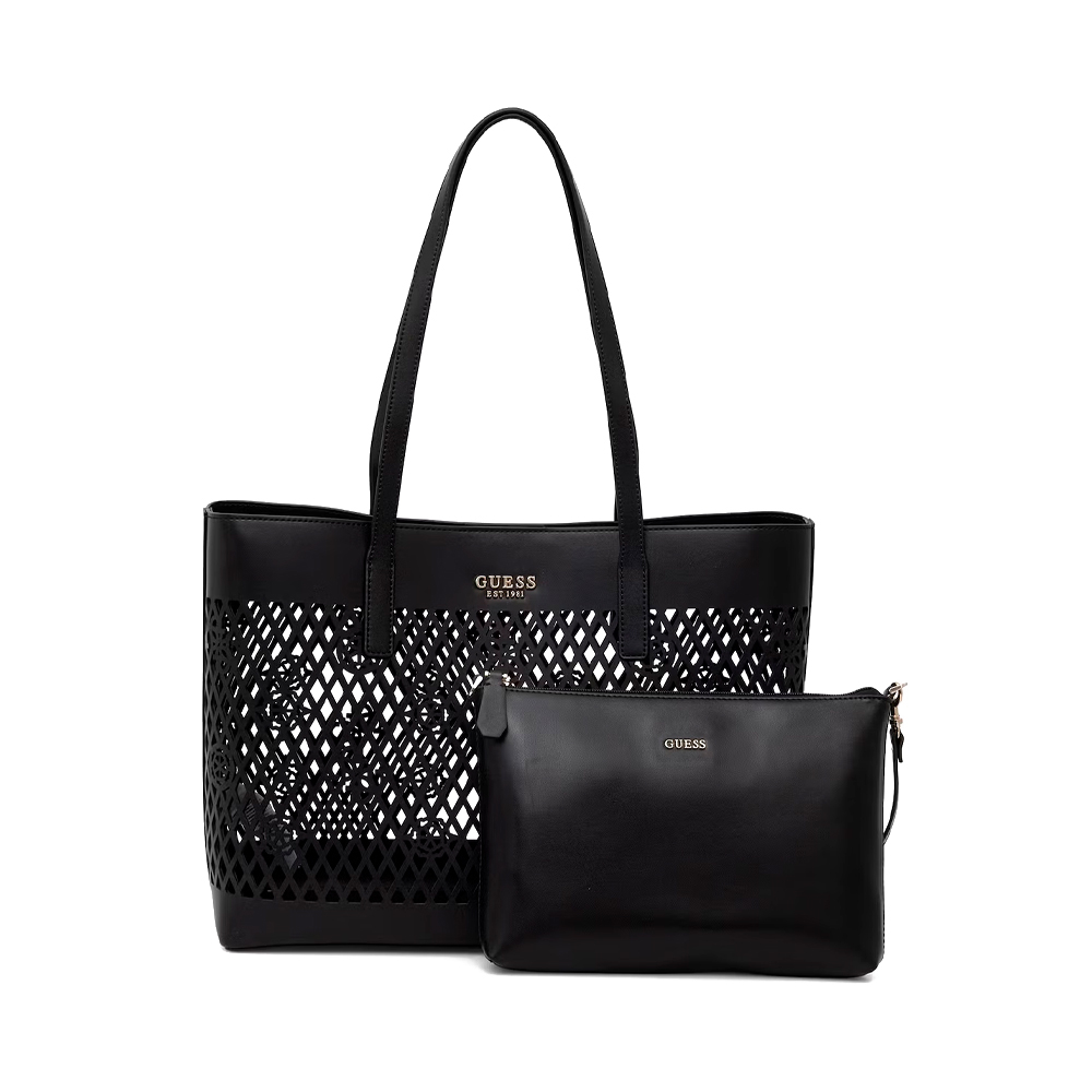 Guess Women's Black Bags, Toiletry Bags And Suitcases For Letty 2 In 1 Tote Bag