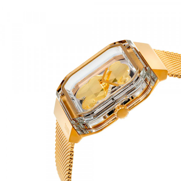 d-bear-party-analog-watch-with-gold-steel-bracelet