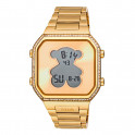 D-Bear Digital Watch with Gold IPG Steel Bracelet and Cubic Zirconia