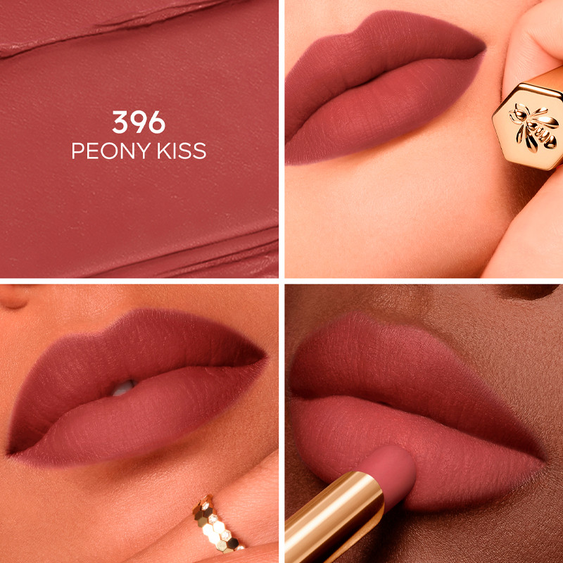 Guerlain KissKiss Bee Glow Matte El labial mate con miel que desafía la transferencia