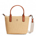 Raffia tote bag with shoulder strap