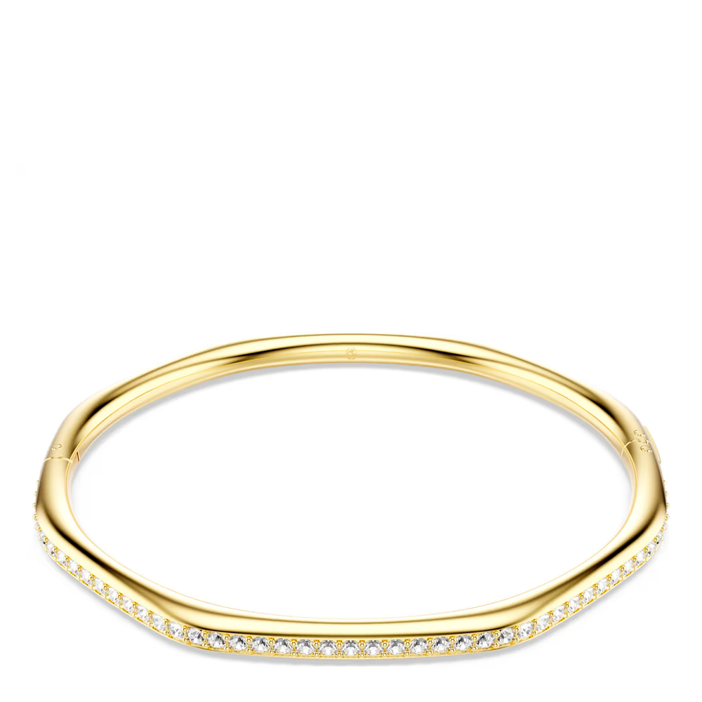 Dextera bangle, Octagon shape, Round cut, White, 18K gold finish