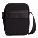 Bolso reporter con mezcla de texturas y logo