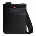 Bolsa mensageiro texturizada com logotipo met&aacute;lico