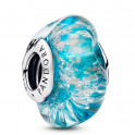 Breloque en verre de Murano turquoise et scintillant 794701C01
