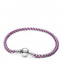 Pulseira de corrente tipo caixa roxa 593816C03