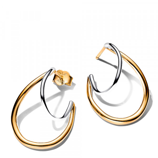 pendientes-de-aro-doble-forma-organica-en-dos-tonos-264657c00