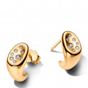 Organic Shaped Stud Earrings with Set Gems 264661C01