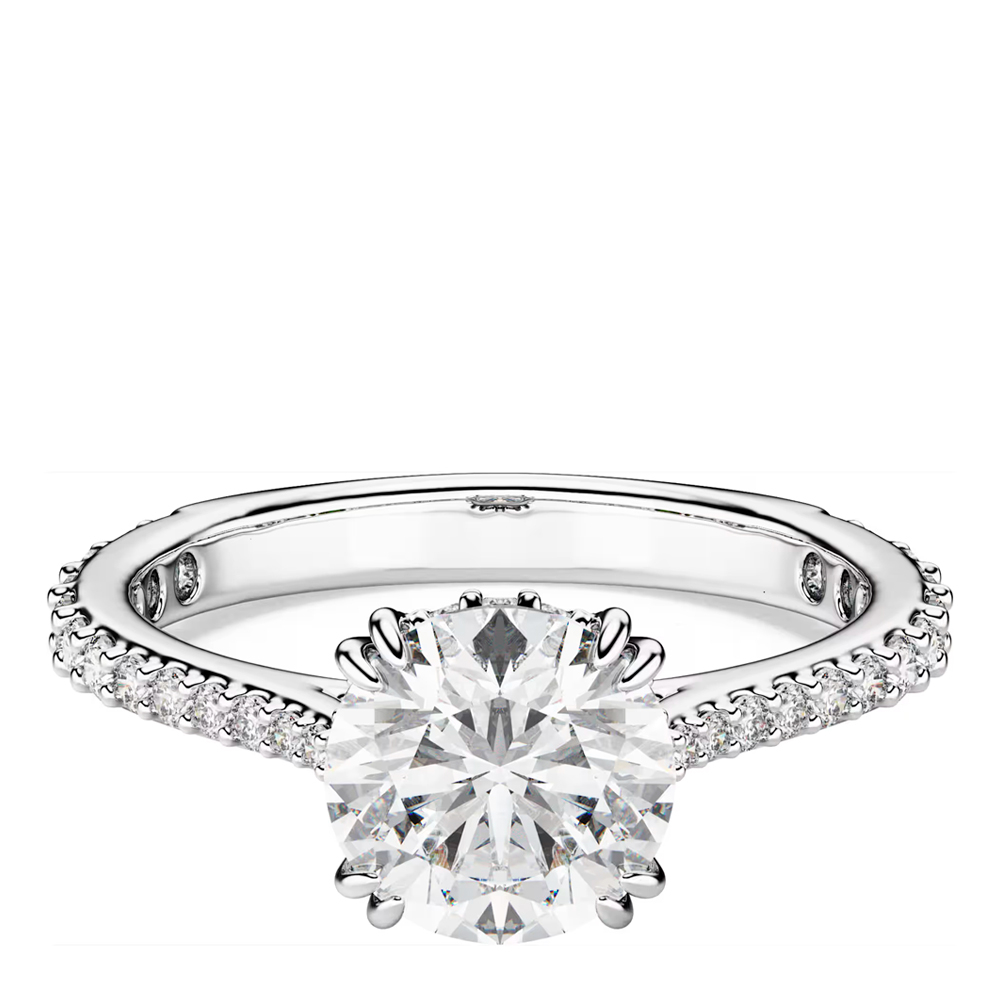 Swarovski Silver/Light Rings Round Stilla Cocktail Ring