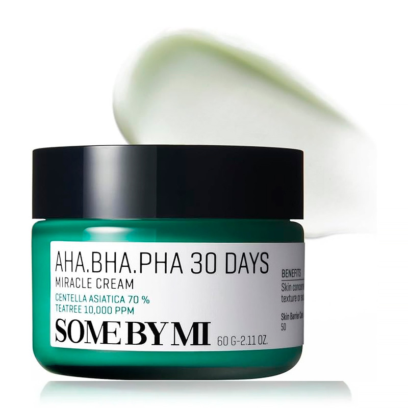 Some By Mi AHA BHA PHA 30 Days Miracle Cream Crema Facial Exfoliante Suave Con Ácido Salicílico Y Centella – imagen 3