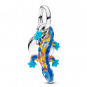 Pendentif double salamandre et &eacute;tiquette ronde personnalisable 794916C01