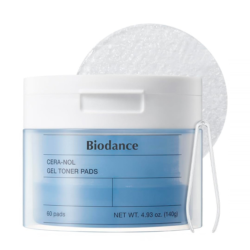 Biodance Cera Nol Gel Toner Pads 60 Pads Ceranol Gel Toner Pads Discos Tónicos para Piel Sensible con Pantenol y Ceramidas