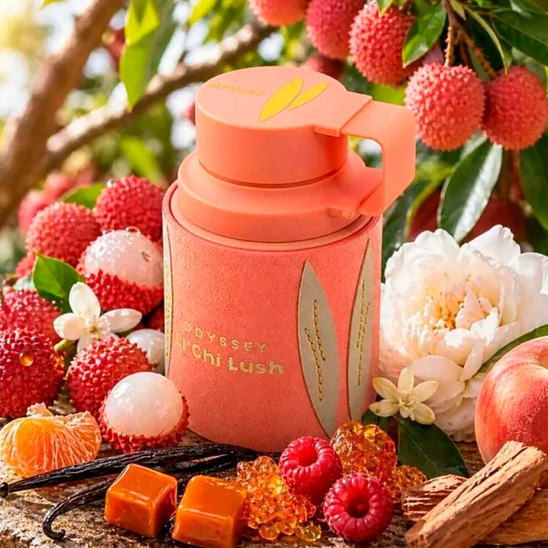 Armaf Odyssey Li'Chi Lush Gourmand Fruity Edition, Fruity, Floral, Gourmand, Sweet Eau de Parfum, spray, fragancia duradera, unisex, 100 ml