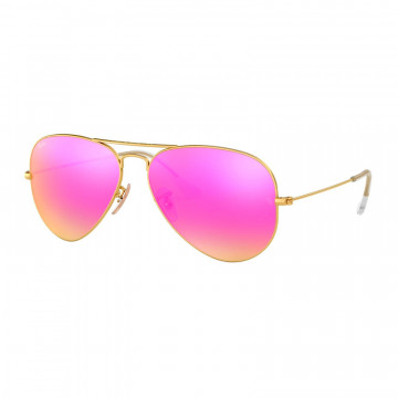 rb3025-aviator-stor-metal-112-4t-mat-guld-grøn-spejl-fuxia