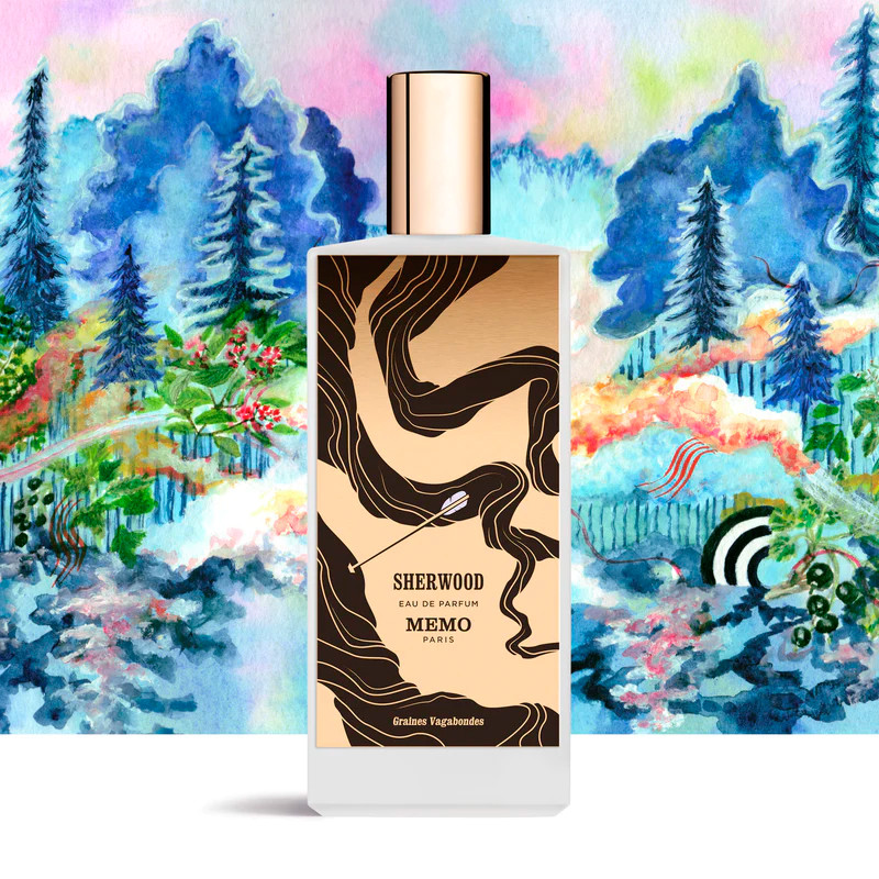 Memo Paris Sherwood Eau de Parfum 75 ml, fragancia unisex inspirada en la naturaleza, notas amaderadas, fresca y envolvente, ideal para todas las estaciones.