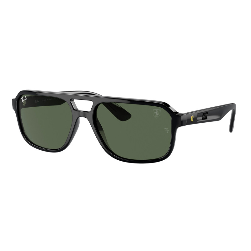 Ray-Ban Sunglasses Scuderia Ferrari Collection - Black Frame Green Lenses 58-17, RB4414M - Image 4