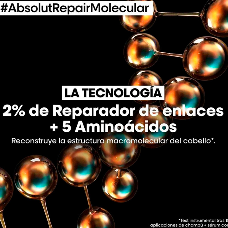 Loreal Professionnel Champús Champú Absolut Repair Molecular, Apto Para Todo Tipo De Cabello Dañado