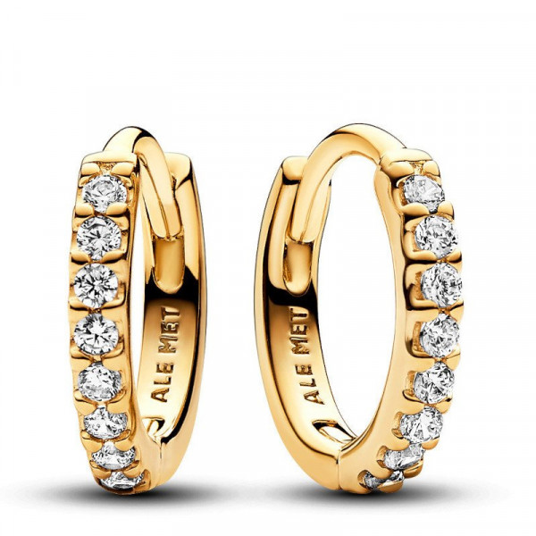 Shiny Hug Hoop Earrings with 14k Gold Coating