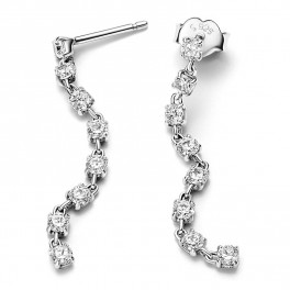 【STONEHENgE】Silver Material Ribbon Cubic Earrings SC24B13T Sterling Silver Tiny Birthstone Stud Earrings, 3mm