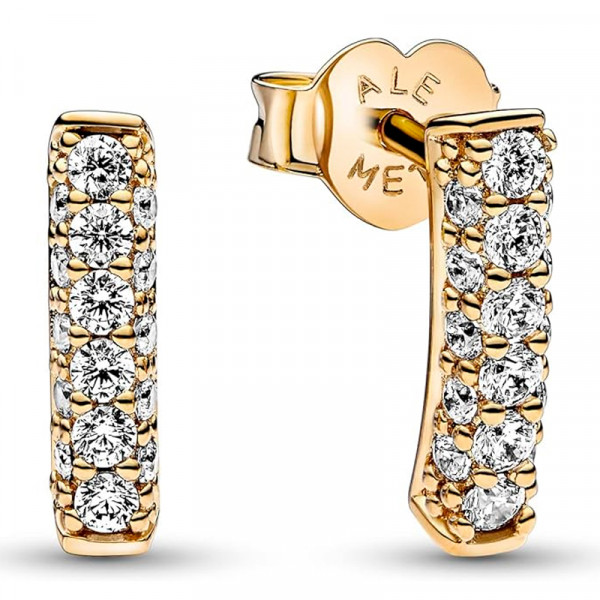 Fila Button Earrings in Pavé 262626C01