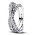 Double Cross Band Ring in Pavé 193022C01