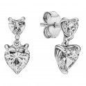 Shiny Double Heart Stud Earrings 291199C01