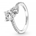 Anillo Doble Corazón Brillante 191198C01