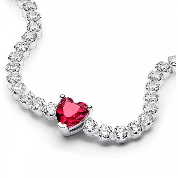 pulsera-tenis-corazon-brillante-rojo-590041c02 pulsera-tenis-corazon-brillante-rojo-590041c02