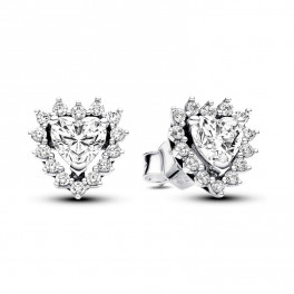 Shiny Halo Heart Stud Earrings 293097C01 - Sabina