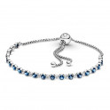 Bracelet Paillettes Bleu et Transparent Fermeture Coulissante 599377C01