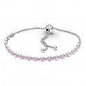 Pulseira rosa brilhante e transparente com fecho deslizante 599377C02