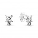 Shiny Circle and Square Stud Earrings 290036C01