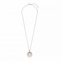 Collana con ciondolo cerchi bicolore 389483C01