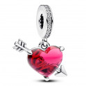 Charm Colgante de Cristal de Murano Corazón Rojo y Flecha 793085C01