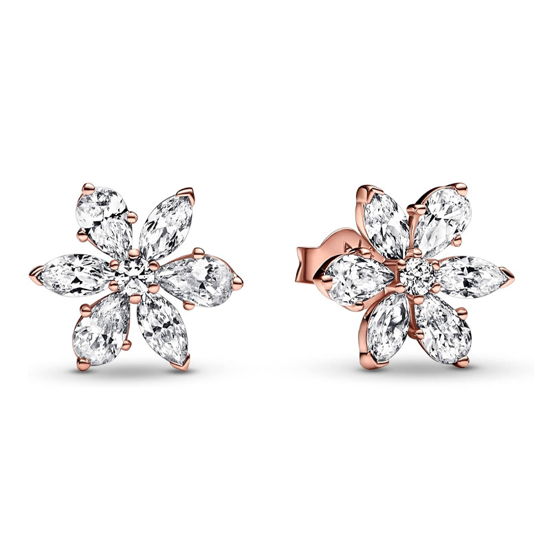 Pandora Gold Earrings Brilliant Herbarium Stud Earrings 282407C01
