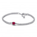 Pulsera Tenis Gema Roja Redonda en Pave 592403C01